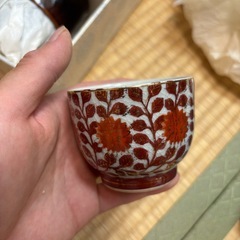 色絵 湯呑み 詰め合わせ 5客｜和食器 花柄 松模様 レトロ 茶器 箱入り　掛川市の画像