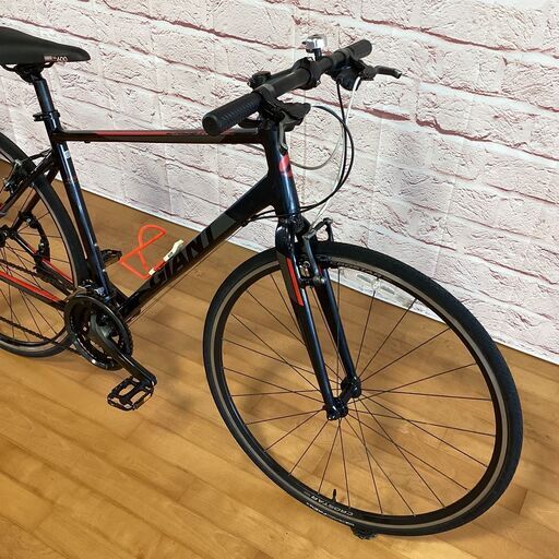 【完売御礼】【大人用】整備済中古クロスバイク  ジャイアント 700cクロスター(M:500) 黒赤色 <自転車のオオムラ 静岡店>