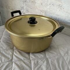 ホクセイ アルミ製 両手鍋 33cm 調理道具 調理器具 厨房 厨房機器 店舗 店舗用品 鍋 アルミ鍋 キッチン用品 H16cm 蓋付き ① Y2268の画像