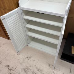 リユースのサカイ栃木店★ジモティ割あり★  シューズボックス ホワイト W60×D30×H90 クリーニング済み TC10870の画像