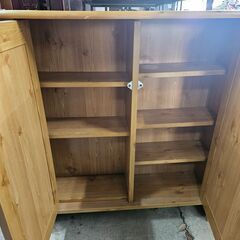 リサイクルショップどりーむ天保山店　No4306　カウンターテーブル　キッチン収納　天然木の画像
