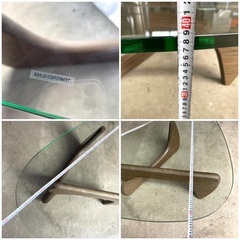 北欧 デザイナーズ家具 透明な強化ガラステーブル  強化ガラス天板 楕円 座卓 テーブル モダンの画像