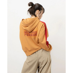  PUMA/プーマ レディース ニットジャケット CORE HERITAGE MX フーディ キャラメルラテの画像