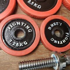 中古 ダンベル FIGHTINGROAD ラバーダンベル 30kgセット  片手15kg×2個 筋トレ トレーニング 札幌市 北区の画像