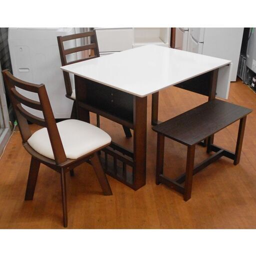 ♪ニトリ ダイニングテーブル DTロピア2 フラップ式天板 ベンチ付 2～4人♪