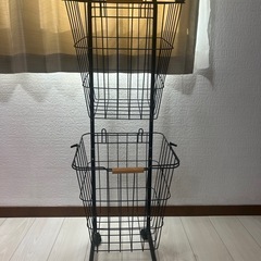 バスケットワゴン スチールの画像