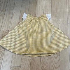 イエローギンガムチェックワンピースの画像