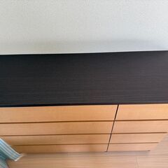 ローチェスト整理箪笥 タンス 木製 茶色 ブラウンの画像