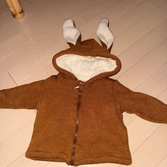 子供用品 冬服 耳付きアウター上下セット80サイズ の画像
