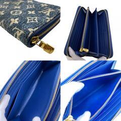 ルイヴィトン LOUIS VUITTON 二つ折り財布 モノグラム ジャガードデニム ラウンドジップウォレット M81226 ブルーの画像