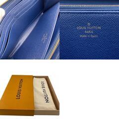 ルイヴィトン LOUIS VUITTON 二つ折り財布 モノグラム ジャガードデニム ラウンドジップウォレット M81226 ブルーの画像