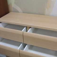 ニトリ 6段チェスト 幅105×奥42×高137cm 衣類収納 タンス 箪笥 収納家具 WISH2-105HC-NA ウィッシュ2 NITORI ナチュラル 札幌 手稲の画像
