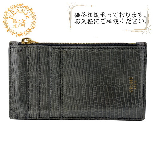 セリーヌ CELINE カードケース ロゴ フラグメントケース グレー