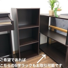 【撮影サンプル品】カラーボックス　カラー:ブラウン　濃い茶色系木目調の画像