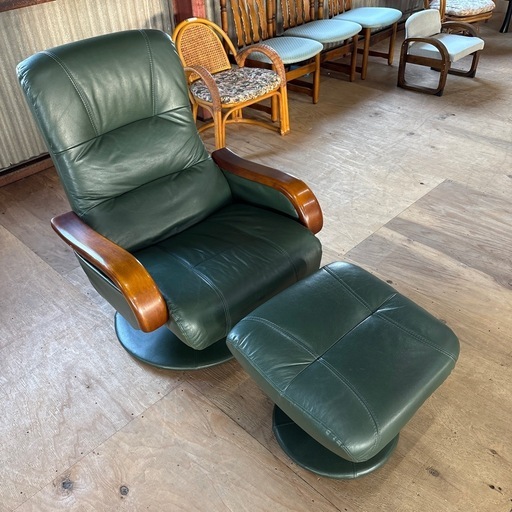 1Pソファ  オットマン付き  モスグリーン