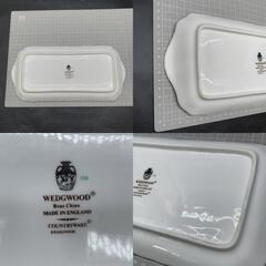 O330　WEDGWOOD ウェッジウッド サンドイッチプレート カントリーウェア　大皿　長角　ブランド食器　ホワイト白の画像