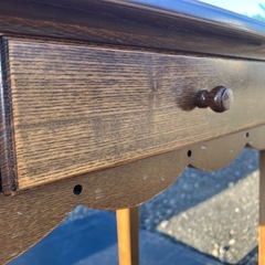 【バナナ】レトロヴィンテージ 鏡台 丸椅子セット ドレッサー 収納棚付の画像