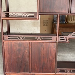 🌸【唐木茶棚／牡丹彫細工入り】茶道具・器の収納に最適🌸 の画像