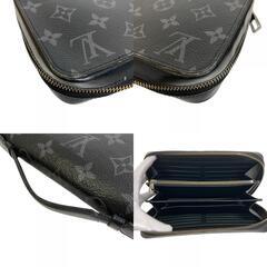 ルイヴィトン LOUIS VUITTON クラッチバッグ モノグラム・エクリプス・キャンバス ジッピーXL M61698 ブラックの画像