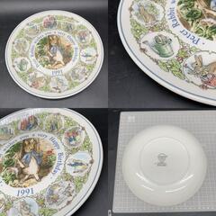 M307　WEDGWOOD ピーターラビット 誕生日プレート 1991年 ウェッジウッド　バースデープレート　直径21㎝弱　中皿大皿　ブランド食器　ホワイト白　絵皿の画像