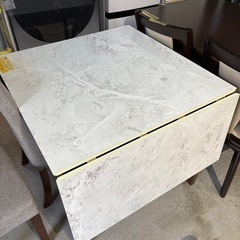 配送可【ダイニングセット テーブル+イス2つ+ベンチ1つ】★ クリーニング済 【管理番号13009】桒の画像