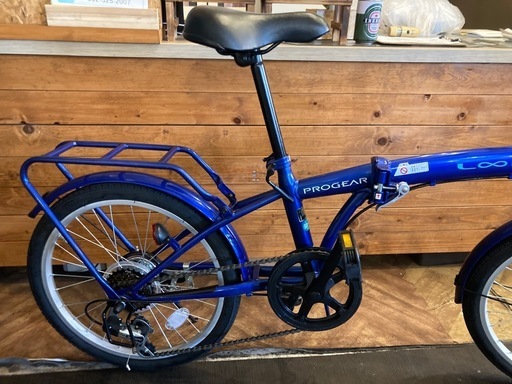 値下げ！【10月末まで防犯登録無料！】6段変速　20インチ折りたたみ自転車　ブルー
