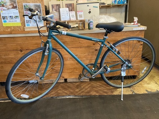 【前輪チューブ・チェーン新品！】6段変速　700×28cクロスバイク　モスグリーン