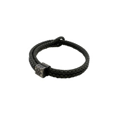 ボッテガヴェネタ BOTTEGAVENETA ブレスレット イントレチャート バングル グレー系の画像