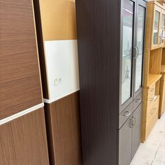 リユースのサカイ栃木店★ジモティ割あり★ NITORI 食器棚（コパン80） ダークブラウン W79×D42×H180 クリーニング済み TC10882の画像