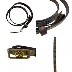 グッチ GUCCI ベルト GGスプリーム インターロッキングG 75/30 751556 グレーの画像
