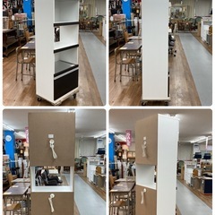 S735 ⭐ レンジボード 食器棚 スリムタイプ コンセント付 幅60cm USEDの画像