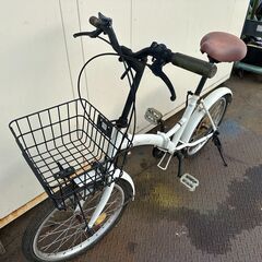 折りたたみ自転車　カゴ付き　ギア付き　自転車　チャリ　の画像