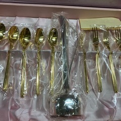 2509-548 カトラリーセット スプーン・フォーク 各５本 ※保存時の変色ありの画像
