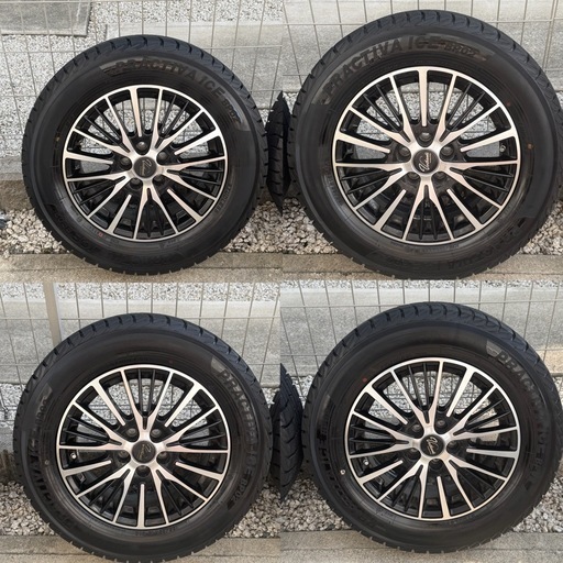 バリ溝 2024年製 195/65R15 スタッドレスタイヤ ホイール 4本SETプリウス ノア VOXY ステップワゴン アイシス セレナ シビック等