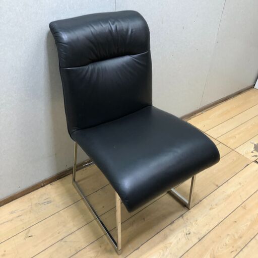 JOOP! ヒモラ himolla ドイツ製 本革チェア ダイニング 椅子 ブラック クローム脚 高級家具　【糸島市内 送料無料】250930-3