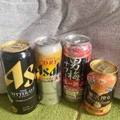 缶ビール2缶、サワー、チューハイ2缶。（計4缶）の画像