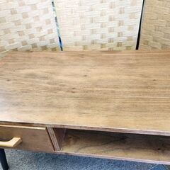 現状品 収納付き ローテーブル 幅80×奥40×高40cm 木製 センターテーブル 引き出し付き 座卓 札幌 北20条店の画像