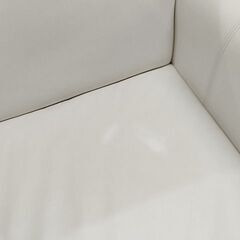 HIKARI　白本革張り応接椅子３点セット『中古良品』の画像