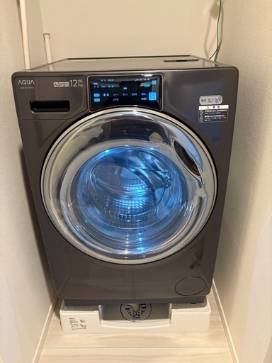 【美品】 AQUA ドラム式洗濯機 AQW-DX12M-W