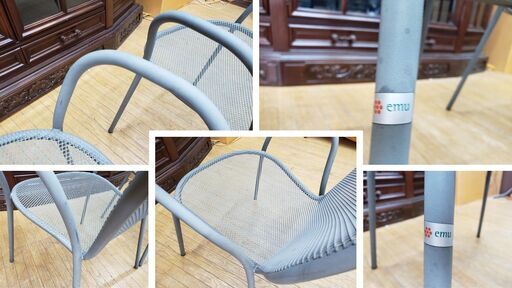 I47　イタリア製　エミュー　emu　ガーデンテーブル３点セット I47イタリア製エミューemuガーデンテーブル3点セット (リメイク