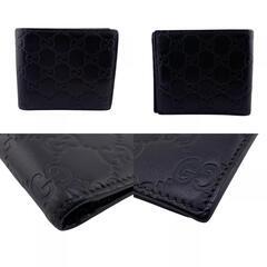 グッチ GUCCI 二つ折り財布 グッチシマ GG柄 365467 ブラックの画像