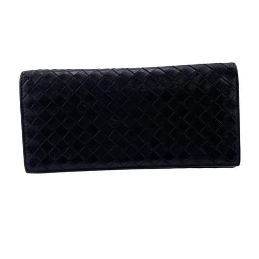 ボッテガヴェネタ BOTTEGAVENETA 長財布 イントレチャート 長札入れ フラップ ブラック