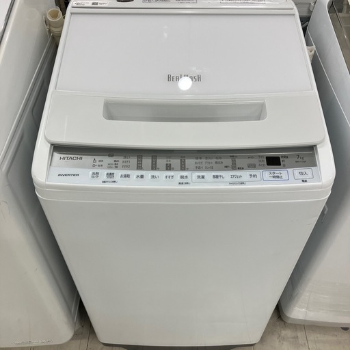 安心の6ヶ月間保証つき！HITACHI 全自動洗濯機　7.0kg 2021年製　【トレファク堺福田店】