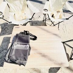 【美品✨】Coleman × CAPTAIN STAG キャンプチェア3脚＋折りたたみテーブルセット アウトドア最適✨の画像