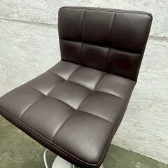 カウンターチェア ブラウン 昇降式 椅子 ヴィンテージ調 バーチェア ダイニングチェア ハイチェア スツール A0538の画像
