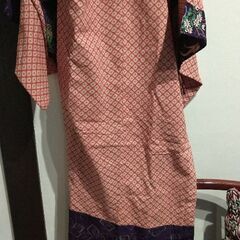 アンティーク長襦袢 鹿の子柄に上品な紫の画像