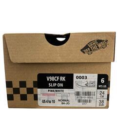 186000 現状品 VANS バンズ スリッポン V98CF RK  38 24 ピンク　ホワイト レディース [0000000001360]の画像