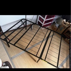 折りたたみベッド スチール製 ブラック 195x97cmの画像