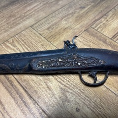 古式銃 装飾銃 フリントロック 唐草模様 銃斧 アックスピストル アンティーク◆の画像