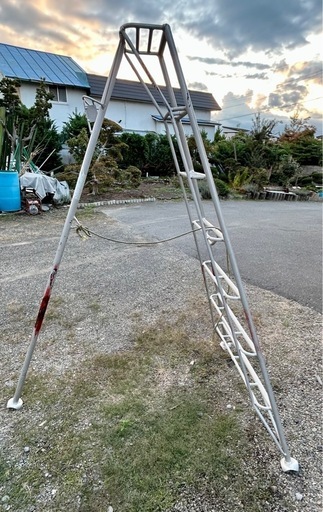 【青森】中古 軽量 アルミはしご 園芸 果樹園 りんご アルミ梯子 アルミ脚立 7尺　約210センチ